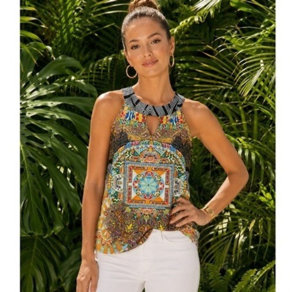 Isle by Melis Kozan Multicolor Mandala Print Sleeveless Tank XS